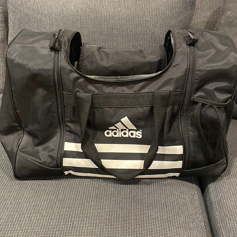 Black Adidas duffel bag